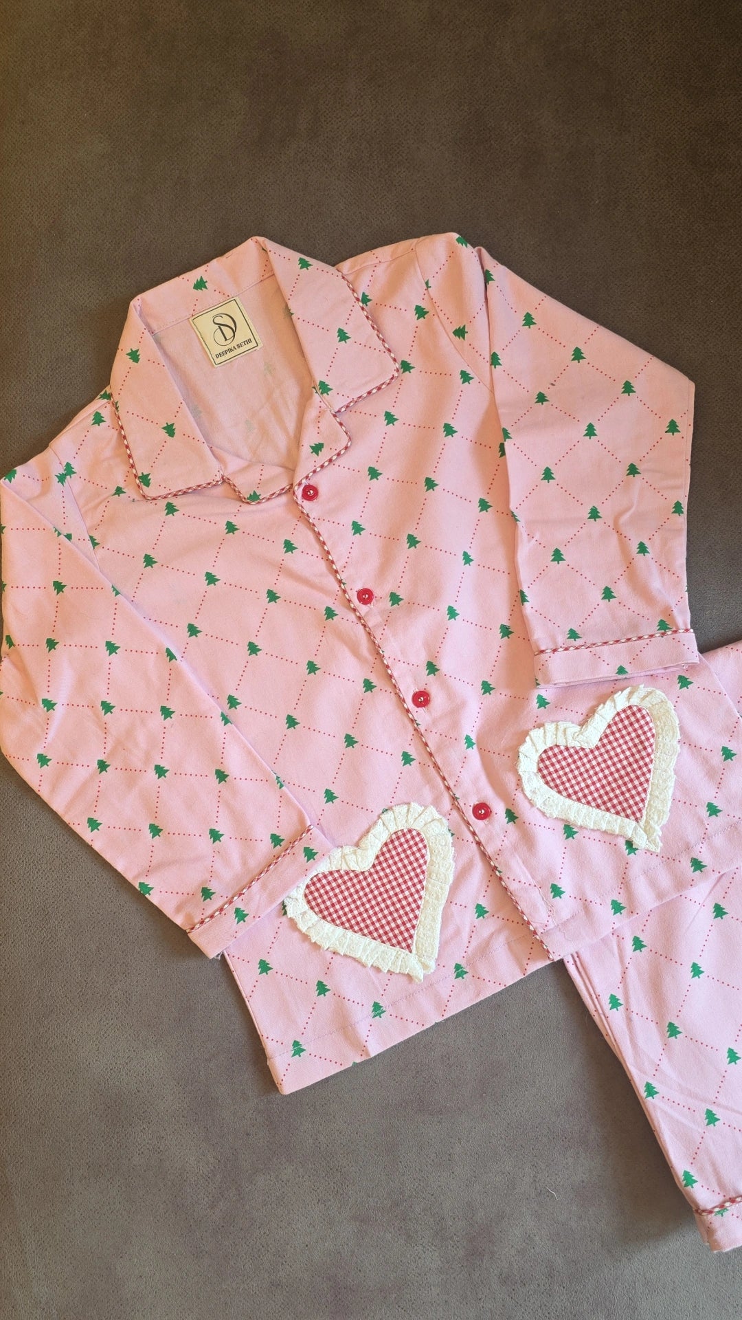 Holly Heart Flannel Nightsuit