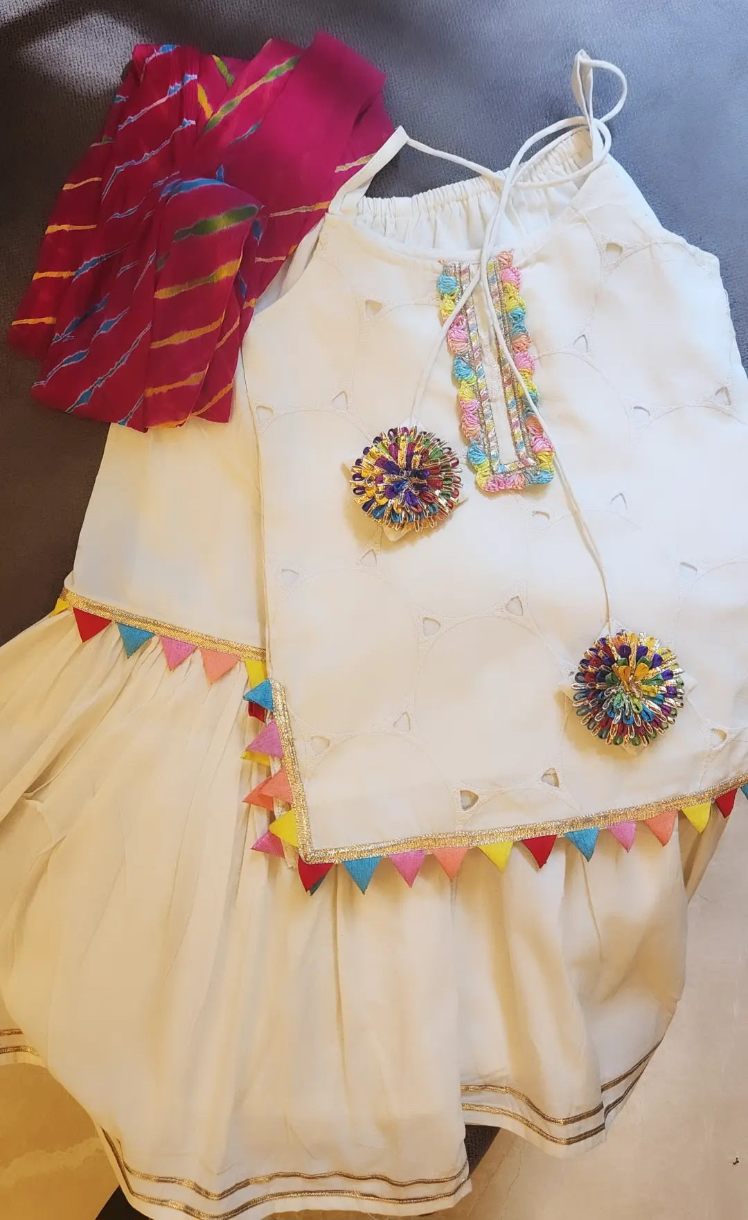 Schiffli Pure Cotton Kurta Set