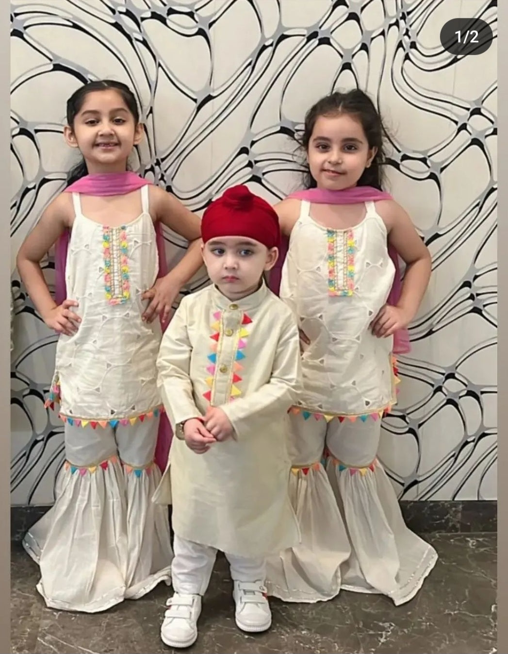 Schiffli Pure Cotton Kurta Set