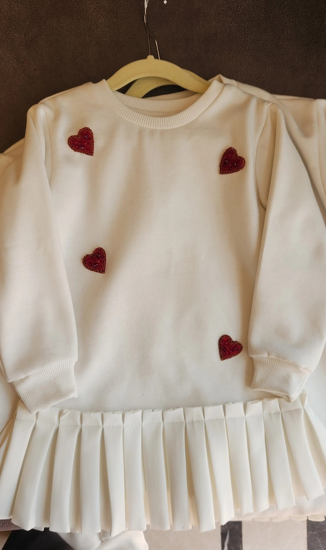 I Heart You Pure Cotton based Fleece Dress