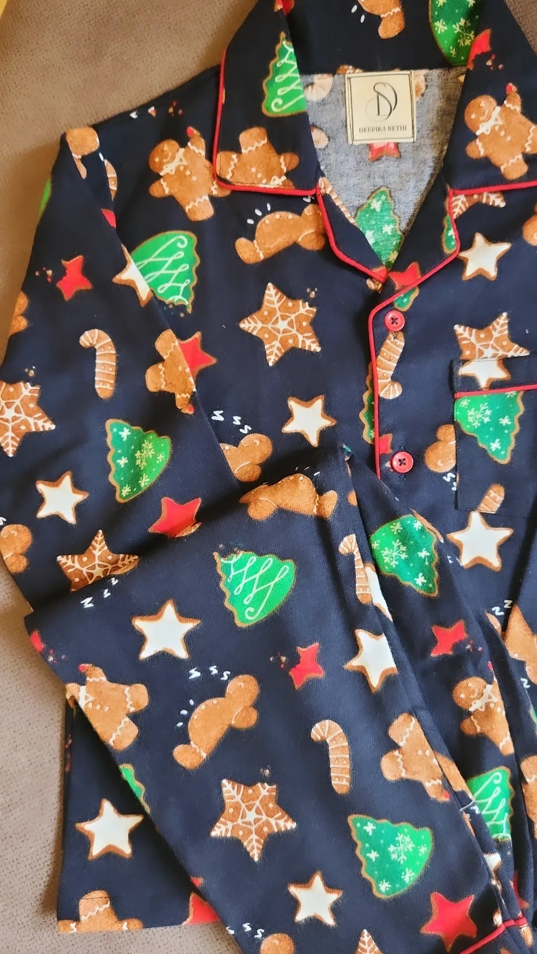 The Gingerbread man Flannel Nightsuit