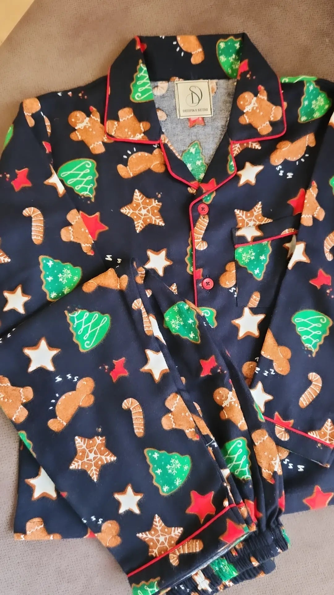 The Gingerbread man Flannel Nightsuit