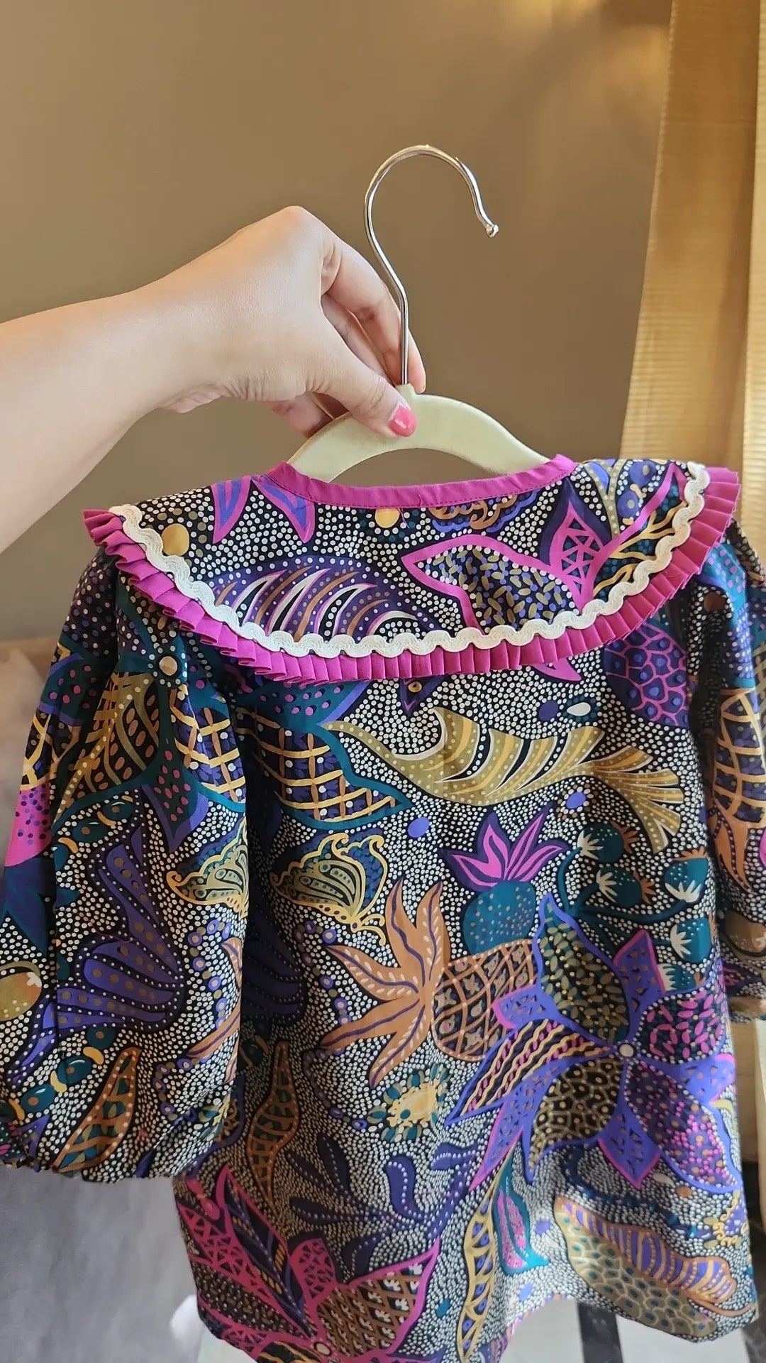 Purple Tropical Collar Dress