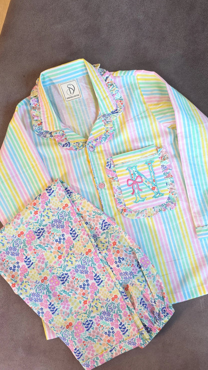 Candy Stripes Nightsuit 🌸