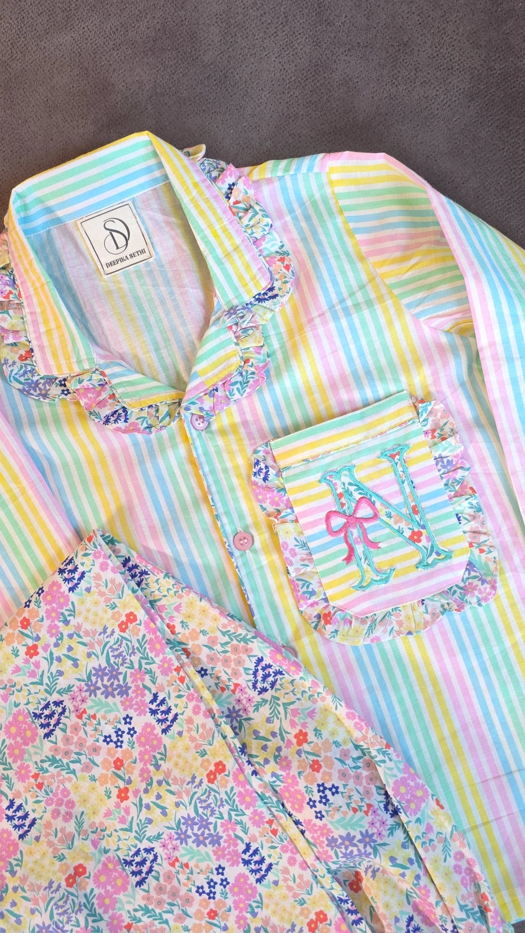 Candy Stripes Nightsuit 🌸