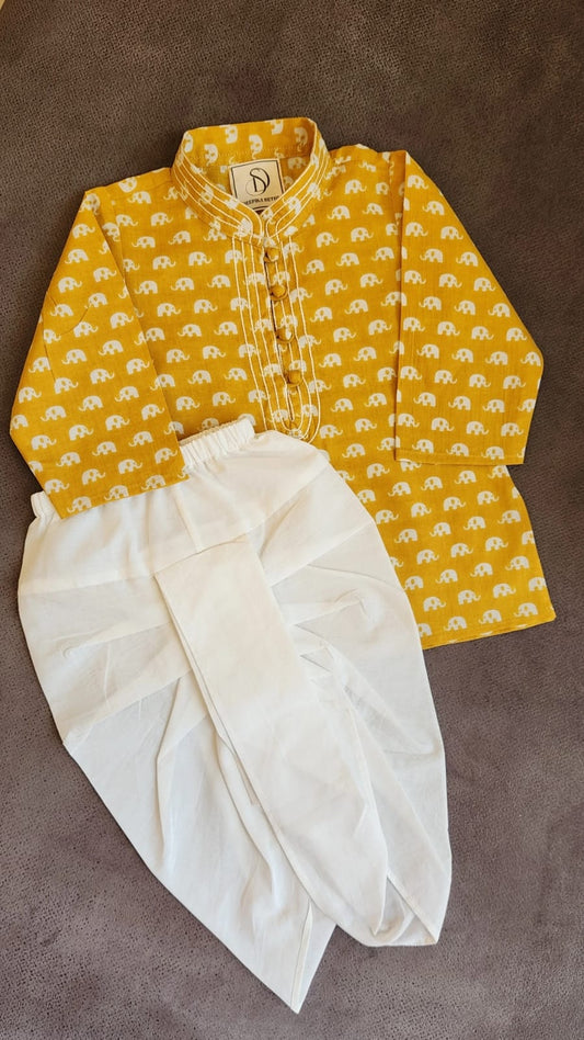 Kanaha Ji Mustard Kurta Set